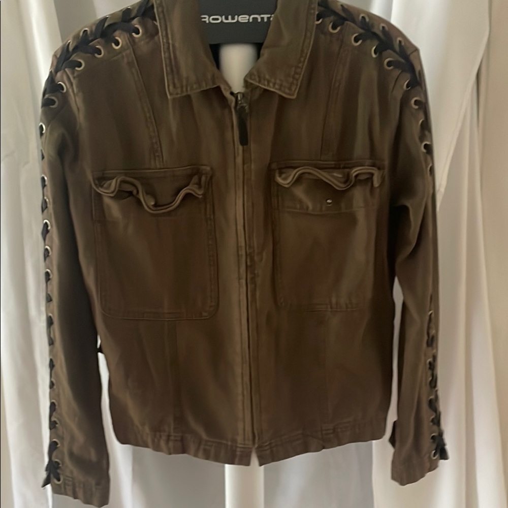 Free People Green Utility Jacket Timeless and Functional